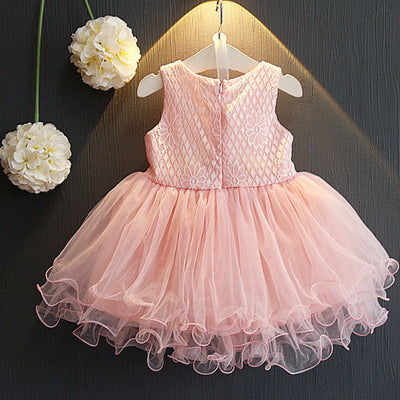 Girl Waist - Tucked Bouffant Skirt Dress Lace Princess Skirt