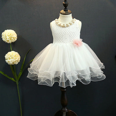 Girl Waist - Tucked Bouffant Skirt Dress Lace Princess Skirt