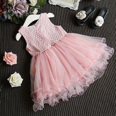 Girl Waist - Tucked Bouffant Skirt Dress Lace Princess Skirt