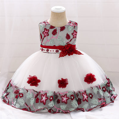 Children's three-dimensional flower girl dress