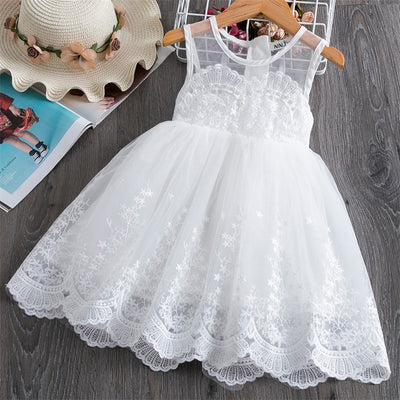 Girls dress lace cutout princess dress