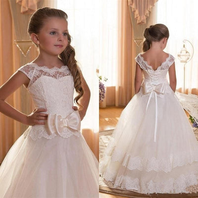 White Fashion Princess Flower Girl Tutu Dress