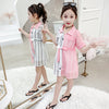 Stitching Short-sleeved Western Style Girl Princess Dress