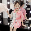 Stitching Short-sleeved Western Style Girl Princess Dress