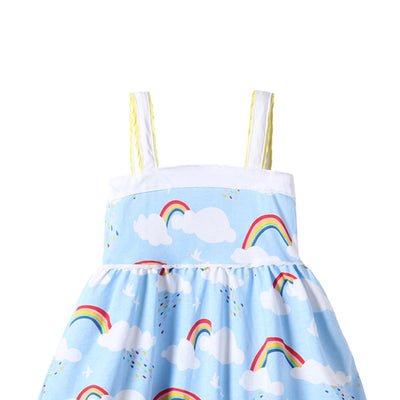 Rainbow cloud sling dress for children