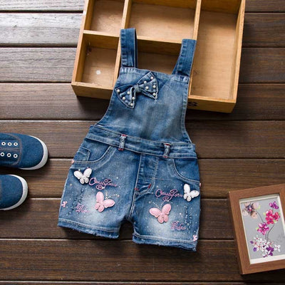 Girl Faded Jeans Jumpsuit, American Style