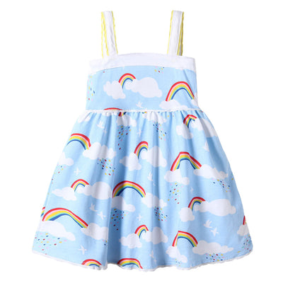 Rainbow cloud sling dress for children