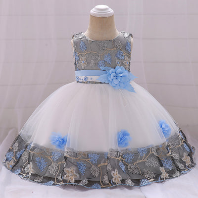 Children's three-dimensional flower girl dress