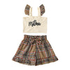 Camisole Suit European And American Plaid Shorts Summer Two Piece Children's Clothing