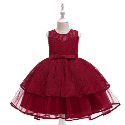 Lace Embroidery Mesh Children's Dress Princess Dress