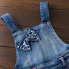 Girl Faded Jeans Jumpsuit, American Style