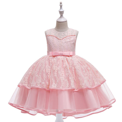 Lace Embroidery Mesh Children's Dress Princess Dress