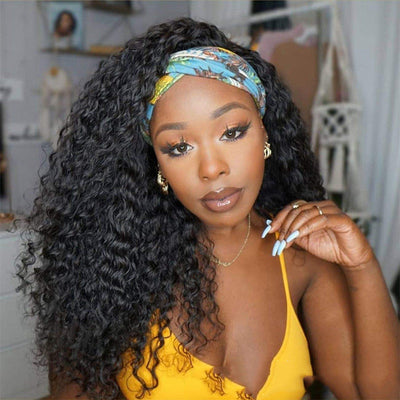 Natural Color Full Real Hair Turban Wig Cover