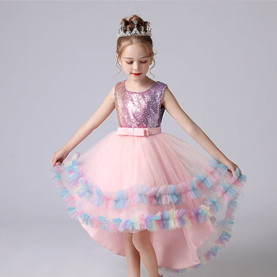 Female Lace Catwalk Flower Girl Dress Performance Costume