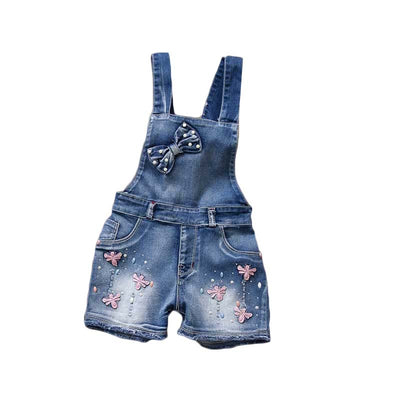 Girl Faded Jeans Jumpsuit, American Style